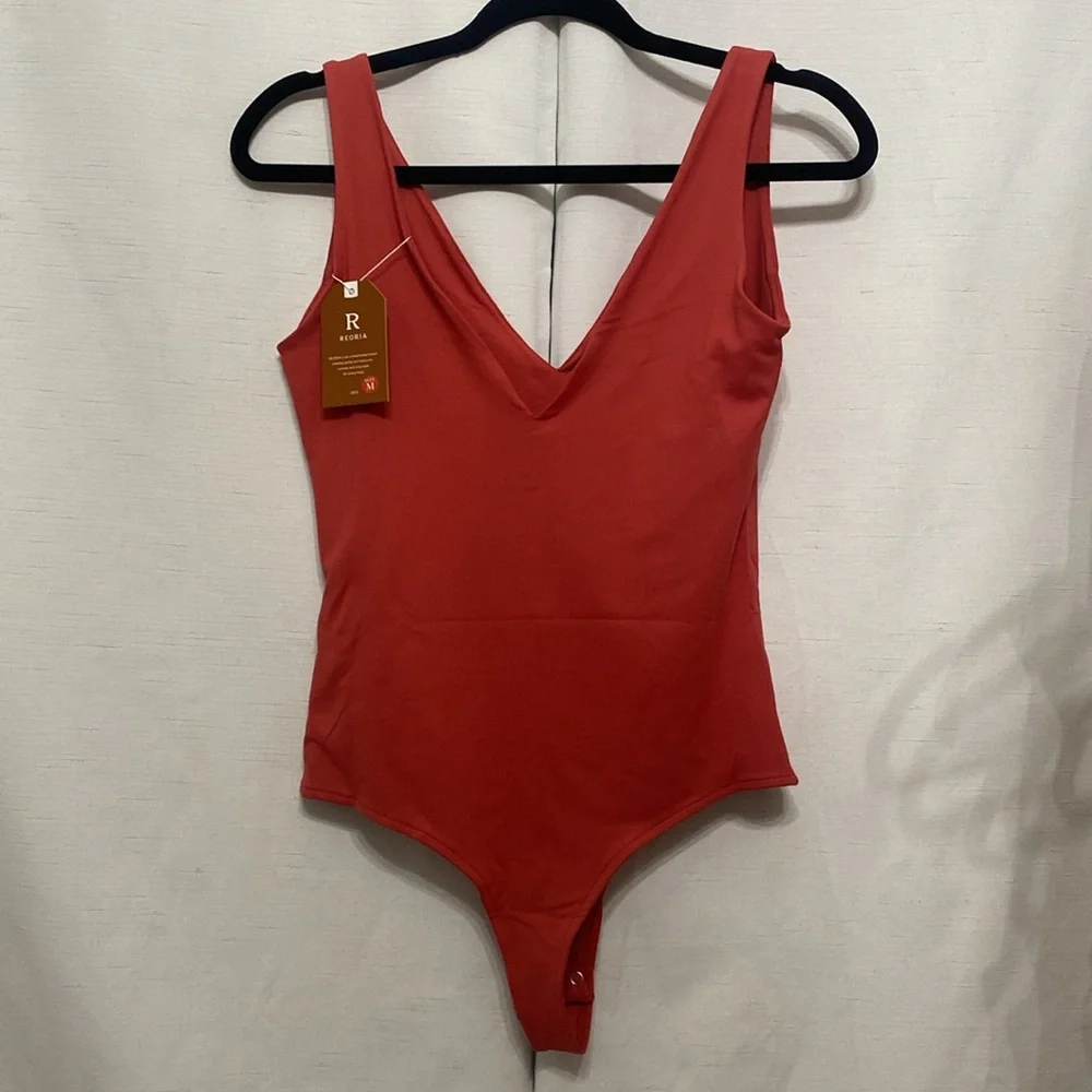 REORIA  Plunge Deep V Neck Sleeveless V Backless Going Out Tank Bodysuits Tops - Picture 4 of 8